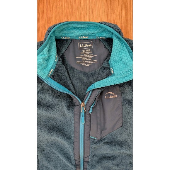 LL Bean Adventure Hybrid Fleece Teal-Blue Women's Size XS Full Zip Cozy Gorpcore - Picture 2 of 7